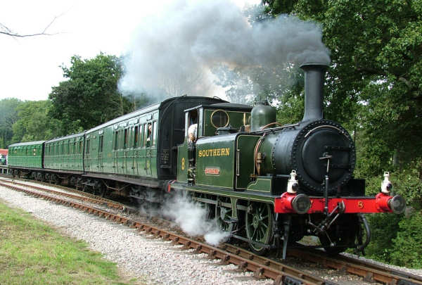 Typical train and
 countryside