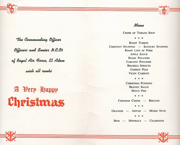 El Adem Christmas Menu